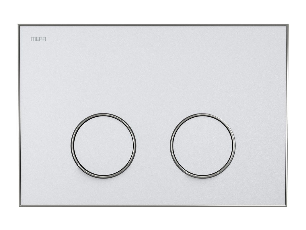 Pauli + Menden WC Betätigungsplatte MEPA Frame 2-M Laminam Weiss-Mattsilber, 148 x 218 mm, Farbe weiß Bild 1