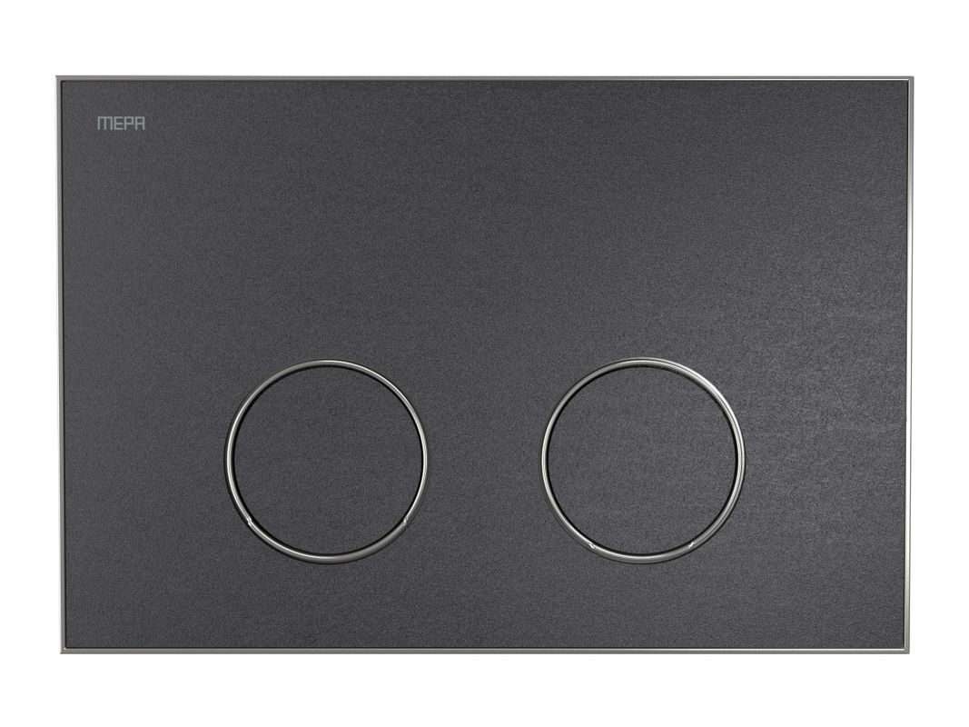 Pauli + Menden WC Betätigungsplatte MEPA Frame 2-M Laminam Schwarz-Mattsilber, 148 x 218 mm, Farbe schwarz Bild 1