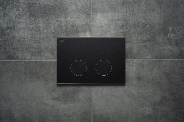 Pauli + Menden WC Betätigungsplatte MEPA Frame 2-M Laminam Schwarz-Mattsilber, 148 x 218 mm, Farbe schwarz Bild 6