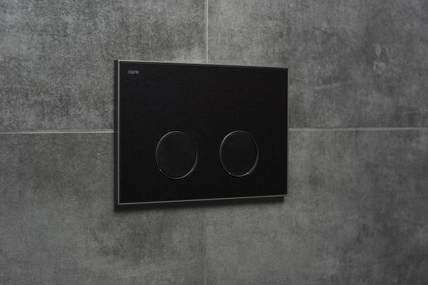 Pauli + Menden WC Betätigungsplatte MEPA Frame 2-M Laminam Schwarz-Mattsilber, 148 x 218 mm, Farbe schwarz Bild 5