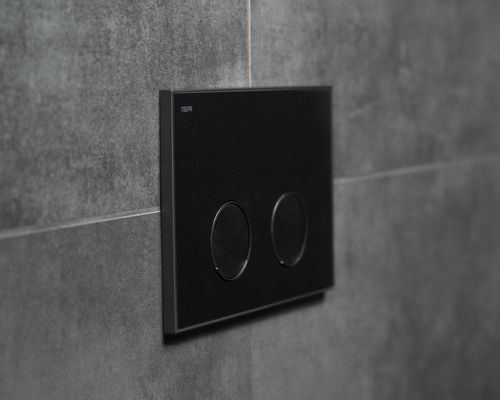 Pauli + Menden WC Betätigungsplatte MEPA Frame 2-M Laminam Schwarz-Mattsilber, 148 x 218 mm, Farbe schwarz Bild 4