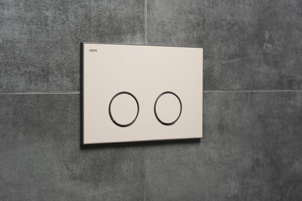 Pauli + Menden WC Betätigungsplatte MEPA Frame 2-M Laminam Sand-Mattsilber, 148 x 218 mm, Farbe sand Bild 5