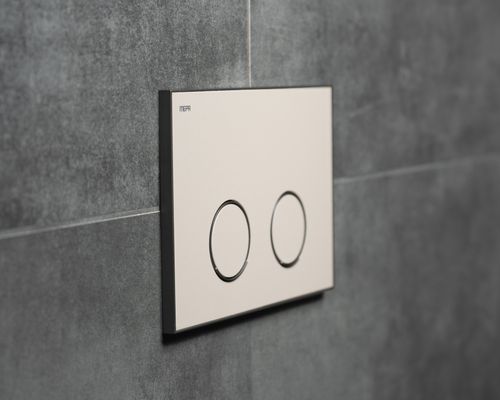 Pauli + Menden WC Betätigungsplatte MEPA Frame 2-M Laminam Sand-Mattsilber, 148 x 218 mm, Farbe sand Bild 4