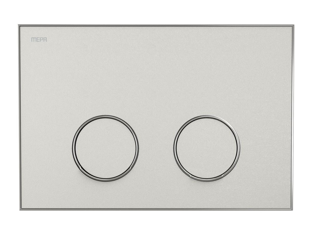 Pauli + Menden WC Betätigungsplatte MEPA Frame 2-M Laminam Warmgrau-Mattsilber, 148 x 218 mm, Farbe warm grau Bild 1