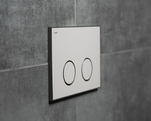 Pauli + Menden WC Betätigungsplatte MEPA Frame 2-M Laminam Warmgrau-Mattsilber, 148 x 218 mm, Farbe warm grau Bild 4