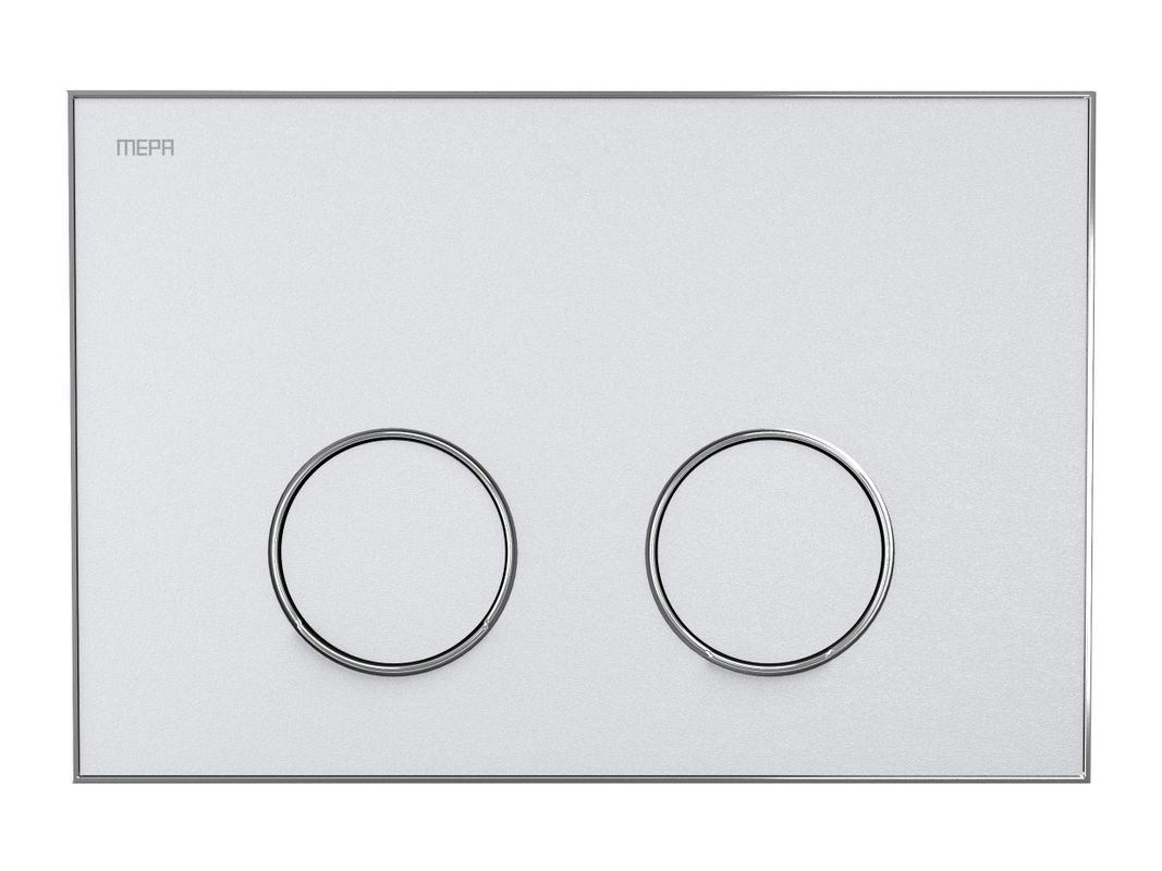Pauli + Menden WC Betätigungsplatte MEPA Frame 2-M Laminam Weiss-Glanzchrom, 148 x 218 mm, Farbe weiß, chrom Bild 1