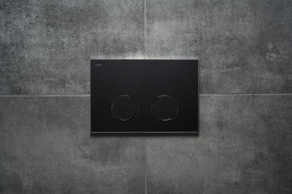 Pauli + Menden WC Betätigungsplatte MEPA Frame 2-M Laminam Schwarz-Glanzchrom, 148 x 218 mm, Farbe schwarz, chrom Bild 6