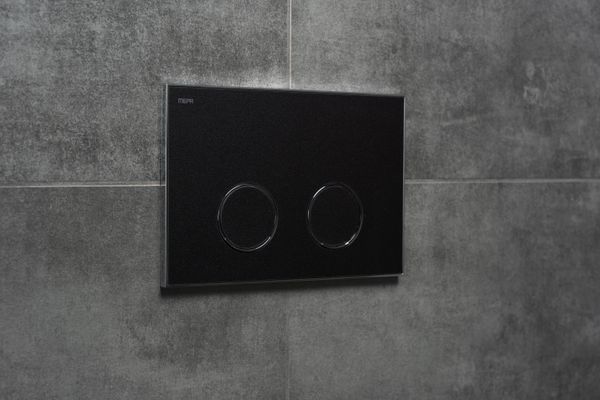 Pauli + Menden WC Betätigungsplatte MEPA Frame 2-M Laminam Schwarz-Glanzchrom, 148 x 218 mm, Farbe schwarz, chrom Bild 5