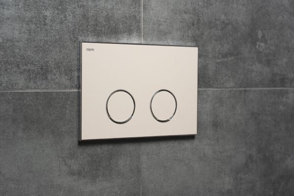 Pauli + Menden WC Betätigungsplatte MEPA Frame 2-M Laminam Sand-Glanz, 148 x 218 mm, Farbe chrom Bild 5