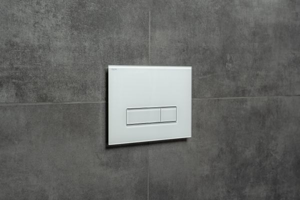 Pauli + Menden WC-Betätigungsplatte MEPA Orbit 2-M Glas Weiss Fliesenbündig, 157 x 230 mm, Farbe weiß Bild 5