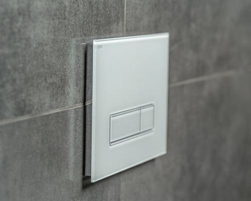 Pauli + Menden WC-Betätigungsplatte MEPA Orbit 2-M Glas Weiss Fliesenbündig, 157 x 230 mm, Farbe weiß Bild 4
