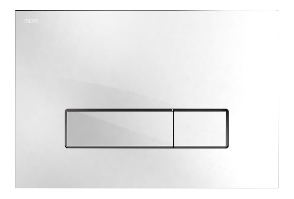 Pauli + Menden WC-Betätigungsplatte MEPA Orbit 2-M Glas Weiss Teileingelassen, 170 x 240 mm, Farbe weiß Bild 1