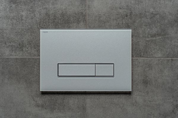 Pauli + Menden WC-Betätigungsplatte MEPA Orbit 2-M Glas Silber Fliesenbündig, 157 x 230 mm, Farbe silber Bild 6