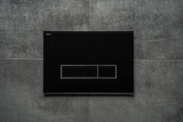 Pauli + Menden WC-Betätigungsplatte MEPA Orbit 2-M Glas Schwarz Fliesenbündig, 157 x 230 mm, Farbe schwarz Bild 6