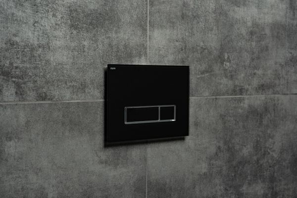 Pauli + Menden WC-Betätigungsplatte MEPA Orbit 2-M Glas Schwarz Fliesenbündig, 157 x 230 mm, Farbe schwarz Bild 5