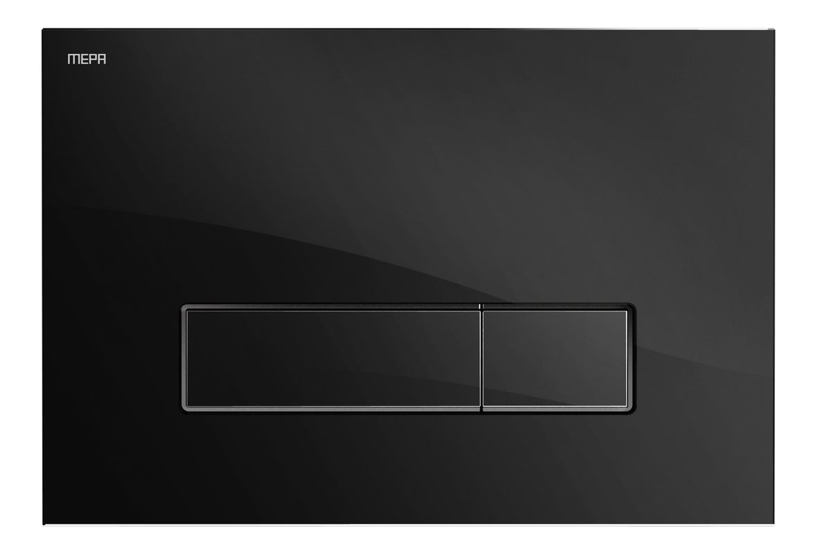 Pauli + Menden WC-Betätigungsplatte MEPA Orbit 2-M Glas Schwarz Teileingelassen, 170 x 240 mm, Farbe schwarz Bild 1