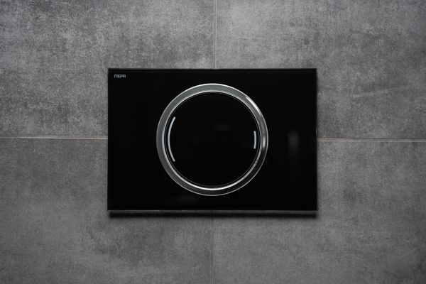 Pauli + Menden WC-Betätigungsplatte MEPA Zero 2-M Glas Schwarz Fliesenbündig, 157 x 230 mm, Farbe schwarz Bild 6