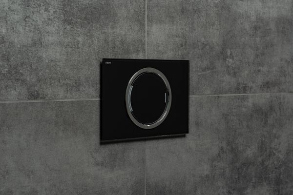 Pauli + Menden WC-Betätigungsplatte MEPA Zero 2-M Glas Schwarz Fliesenbündig, 157 x 230 mm, Farbe schwarz Bild 5