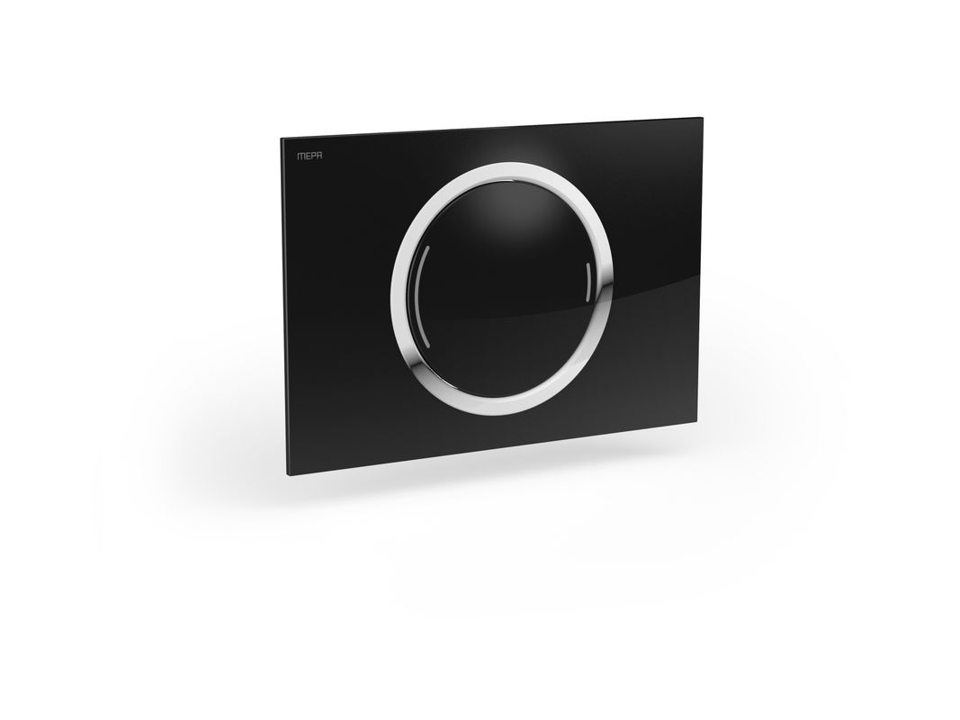 Pauli + Menden WC-Betätigungsplatte MEPA Zero 2-M Glas Schwarz Teileingelassen, 170 x 240 mm, Farbe schwarz Bild 1