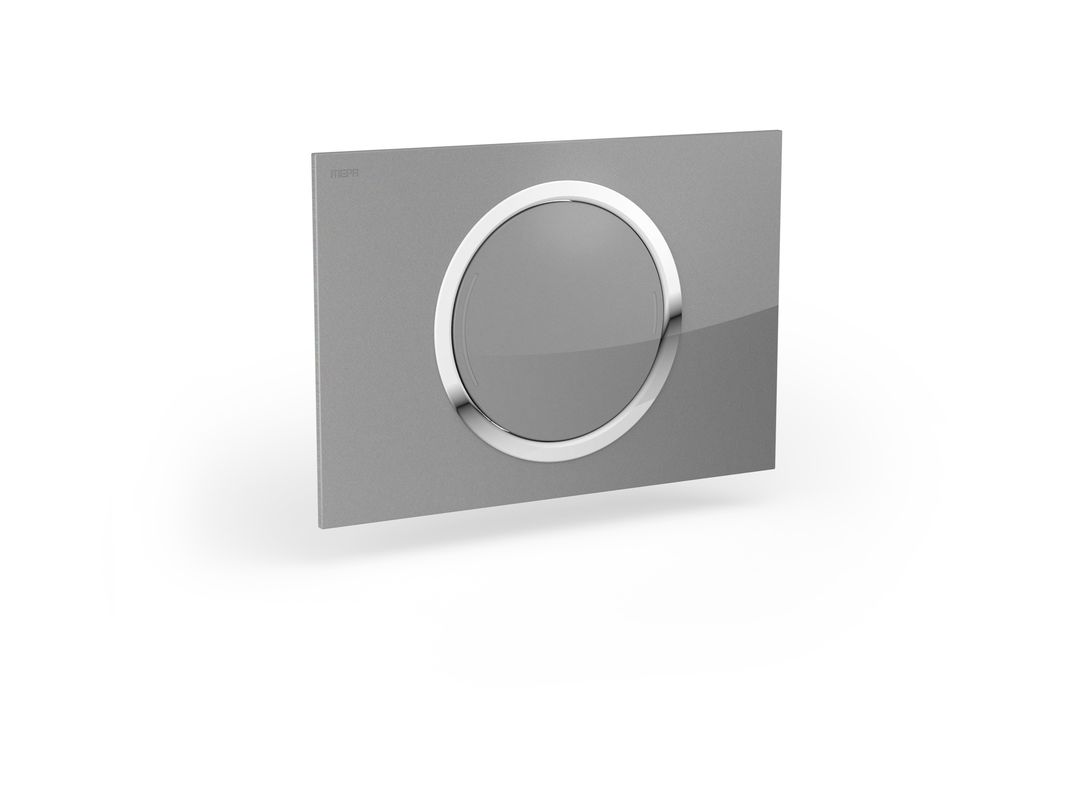 Pauli + Menden WC-Betätigungsplatte MEPA Zero 2-M Glas Silber Teileingelassen, 170 x 240 mm, Farbe silber Bild 1