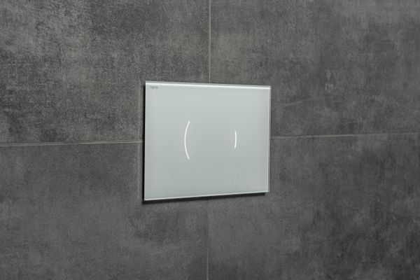 Pauli + Menden WC-Betätigungsplatte Zero Lumo 2-M Glas Weiss Fliesenbündig, 157 x 230 mm, Farbe weiß Bild 5
