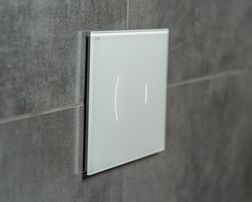 Pauli + Menden WC-Betätigungsplatte Zero Lumo 2-M Glas Weiss Fliesenbündig, 157 x 230 mm, Farbe weiß Bild 4