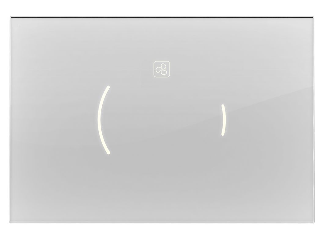 Pauli + Menden WC-Betätigungsplatte Zero Lumo 2-M Glas Weiss Teileingelassen, 157 x 230 mm, Farbe weiß Bild 1