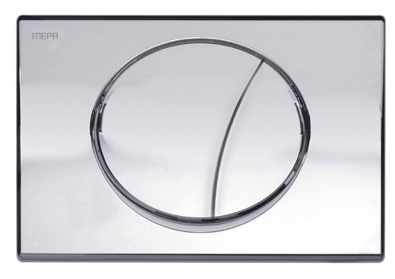 Pauli + Menden WC-Betätigungsplatte MEPA Ellipse 2-M Kunststoff Glanz, 165 x 13 mm, Farbe chrom Bild 2