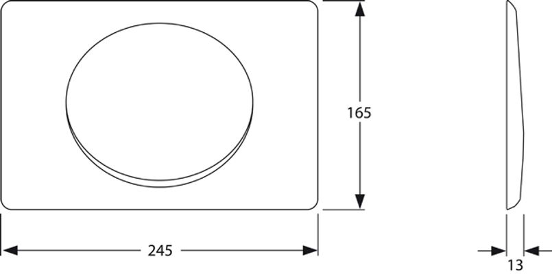 Pauli + Menden WC-Betätigungsplatte MEPA Ellipse S / S Kunststoff Matt, 165 x 13 mm, Farbe chrom Bild 4