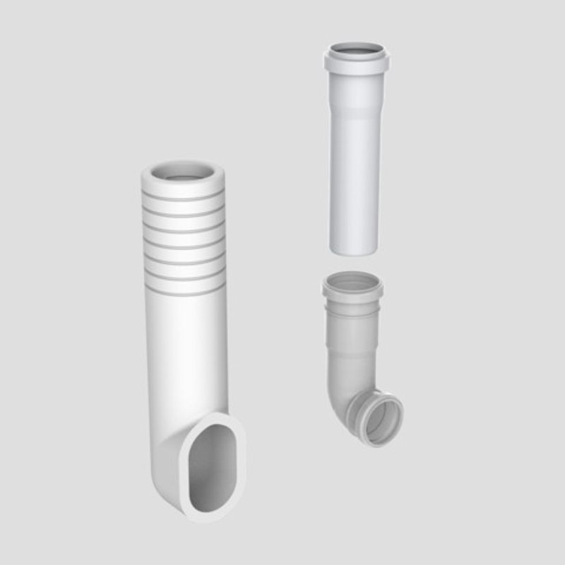 Sanit Verstellbares Spülrohr mit Verkleidung, für Unterputz-Spülkasten 8 cm, mit kl.Revi-Öffn. Bild 1
