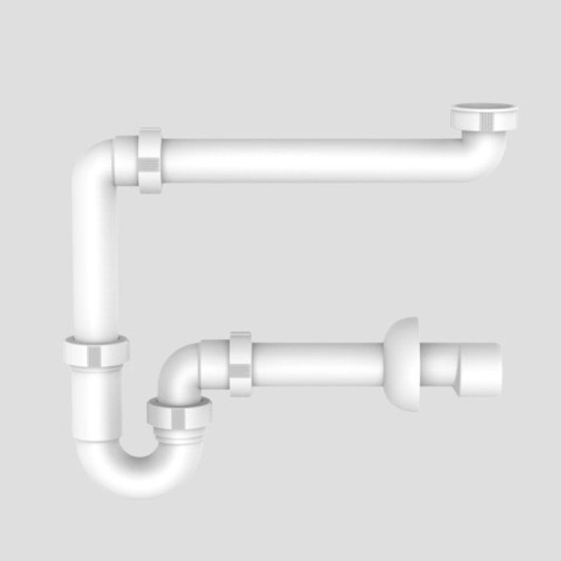 P&M Raumsparsiphon, für Waschtisch 1 1/4" x, 40 mm, Farbe weiß Bild 1