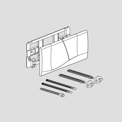 Sanit Betätigungsplatte F300, für WC-UP- SPK,2-Mengen-Spül, von vorne, Farbe weiß Bild 2