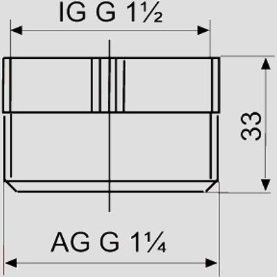 Sanit Reduzierstück G 1 1/2" x 1 1/4 Kunststoff, Farbe weiß Bild 3