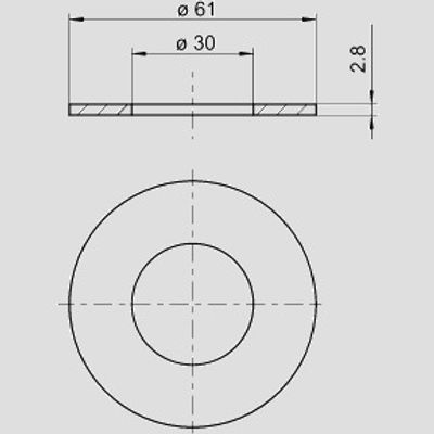 Sanit Ablaufdichtung für Unterputz-Spülkasten, Bet-Platte F100 von vorne, da=61 mm, di=30 mm, s=3 mm Bild 3