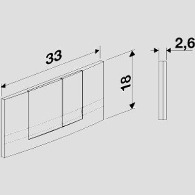 Sanit WC Betätigungsplatte, für FRIABLOC Modell F 102, von vorne, 2-Mengen, Farbe weiß Bild 3