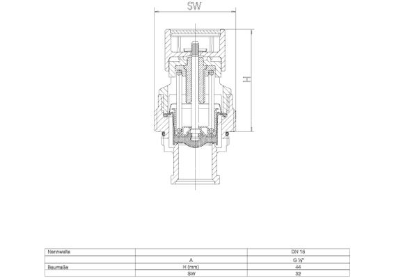 Sasserath SYR Austauschpatrone für Sicherheitsgruppe 1/2" und 3/4" 6 bar, Material Messing Bild 5