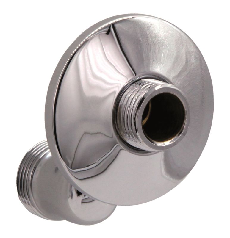 Schulte S-Anschluss 1/2" x 3/4" offen, mit Schraubrosette, Farbe silberfarben Bild 1