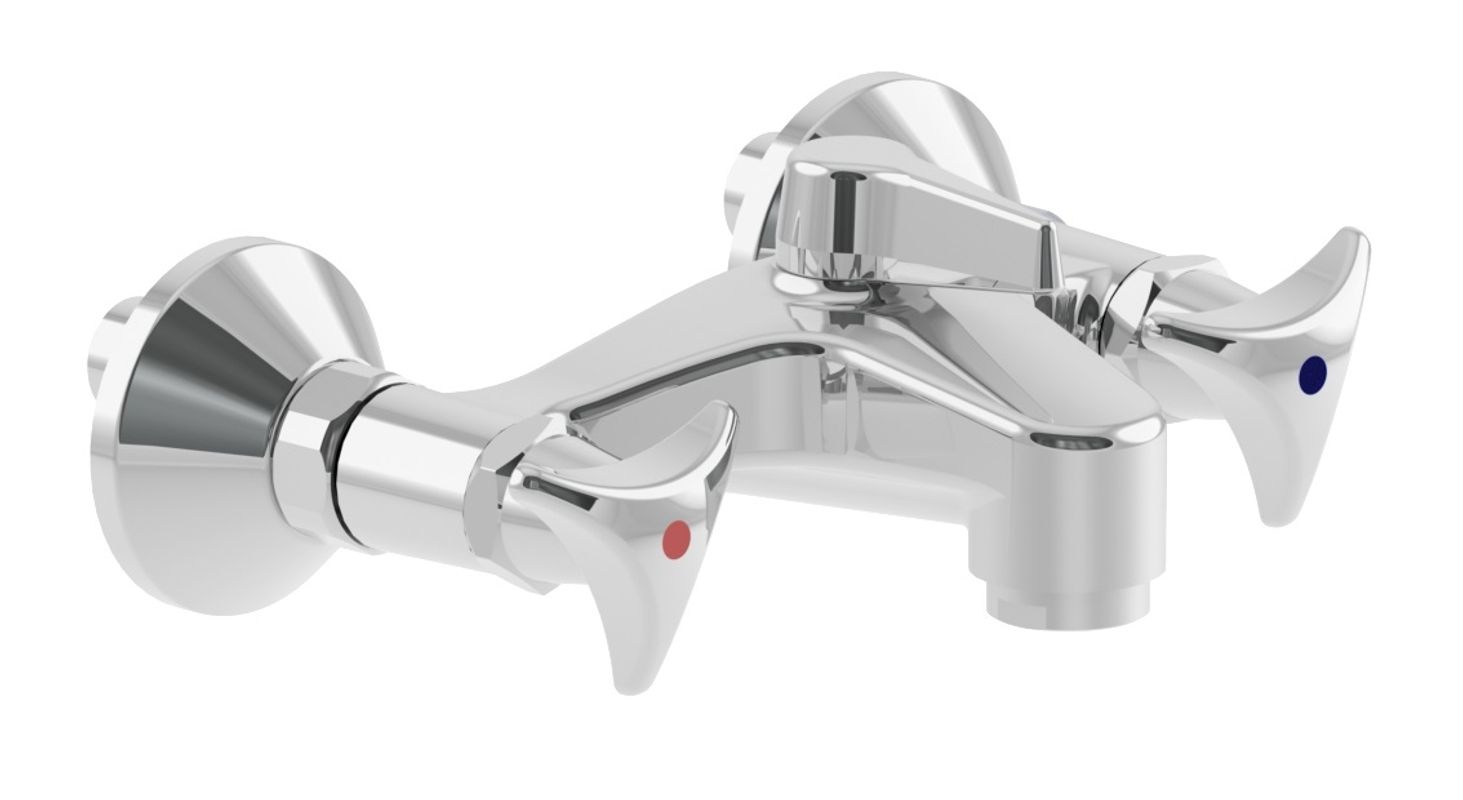 Schulte SH WA.ARM.ZWEIGR. CLASSIC-LINE_2 TRECORN GR, O. BRGARN 1/2" CHROM, Farbe grau Bild 1