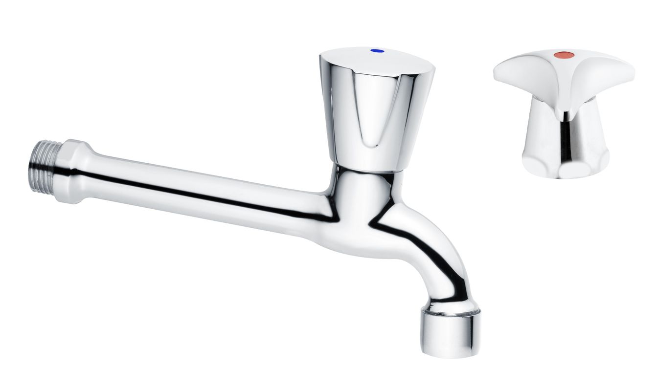 Schulte SH AUSLAUFVENTIL CLASSIC-LINE_2 TRECORN, AUSL. 160, 1/2" KALT CHR, Farbe chrom Bild 1