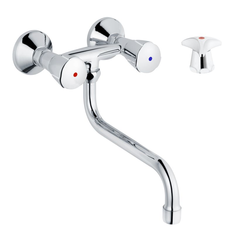 Schulte SH KÜCHENARMATUR CLASSIC-LINE_2 TRECORN, S-ROHRAUSL. 170,1/2" CHR, Farbe chrom Bild 1