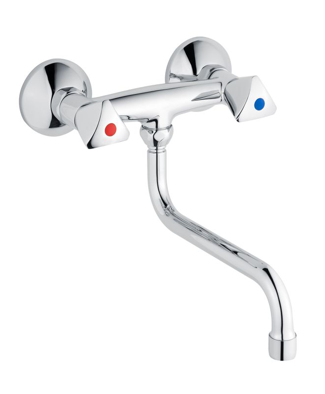 Schulte SH KÜCHENARMATUR CLASSIC-LINE_2 TRECORN, S-ROHRAUSL. 120,1/2" CHR, Farbe chrom Bild 1