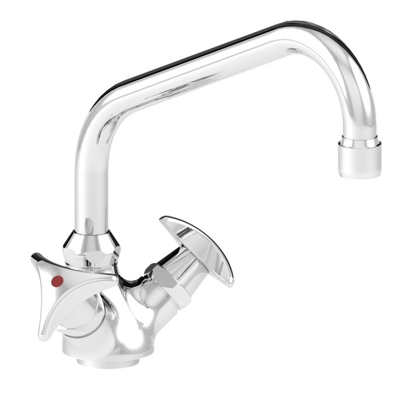 Schulte SH KÜCHENARMATUR CLASSIC-LINE_2 TRECORN, M. KH, AUSL: 200, Farbe chrom Bild 1