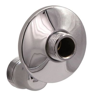 Schulte S-Anschluss 1/2" x 3/4" offen, mit Schraubrosette, Farbe silberfarben Bild 2