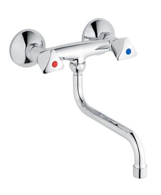 Schulte SH KÜCHENARMATUR CLASSIC-LINE_2 TRECORN, S-ROHRAUSL. 120,1/2" CHR, Farbe chrom Bild 2