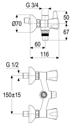 Schulte SH WA.ARM. ZWEIGR.CLASSIC-LINE_2 PRINCESS GR, OHNE BRGARN.1/2" CHR, Farbe chrom Bild 4