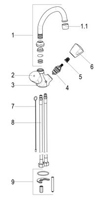 Schulte SH WT ARM. ZWEIGR. CLASSIC-LINE_2 TRECORN, M. V. K, HU-AUSLAUF CHR, Farbe chrom Bild 3