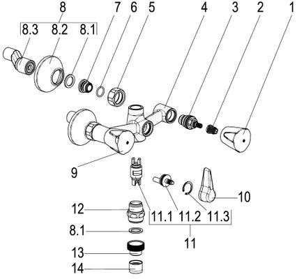 Schulte SH WA.ARM. ZWEIGR.CLASSIC-LINE_2 PRINCESS GR, OHNE BRGARN.1/2" CHR, Farbe chrom Bild 3