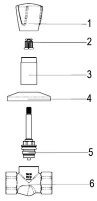Schulte SH UNTERPUTZVENTIL CLASSIC-LINE_2 TRIANON, M. GEW.ANSCHL. 3/4" WARM, Farbe grau Bild 3