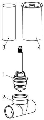 Schulte Unterputz-Ventil Wandeinbauteil 22 mm Lötanschluss Bild 3