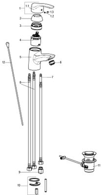Schulte SH WT EHM ASCONA_1 ND M. ABLGARN. OFFENER HEBEL, 105X60, Farbe silberfarben Bild 3